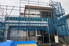 横森モデルハウス建築中