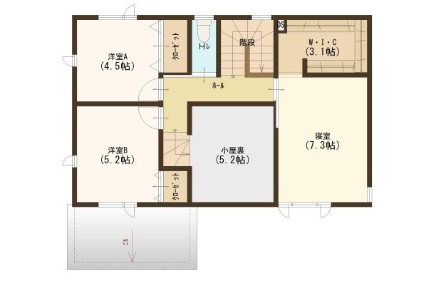 参考プラン例②4LDK32坪（2階）